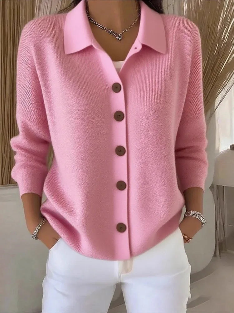 Genevieve Collared Knit Cardigan