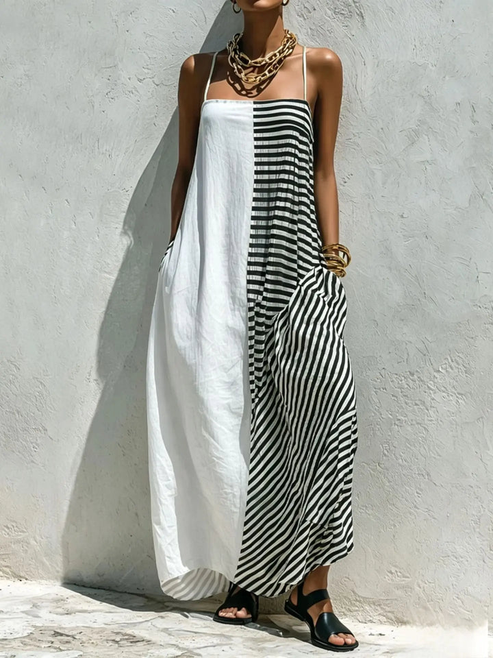 Liana Casual Striped Maxi Dress