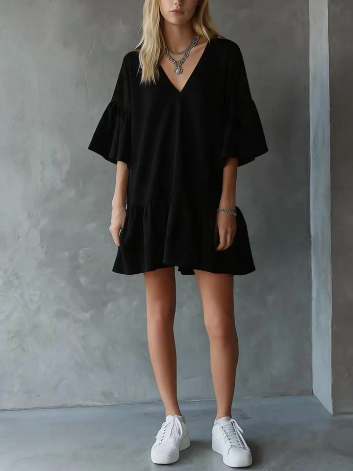 Joanna Lightweight V Neck Mini Dress