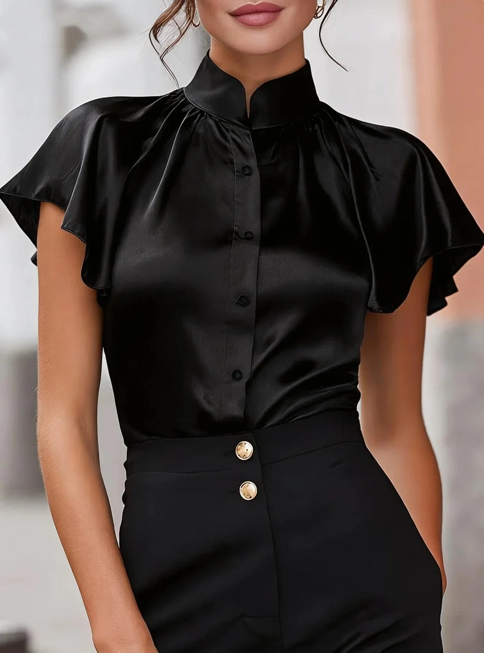 Taraji Satin Ruffle Blouse