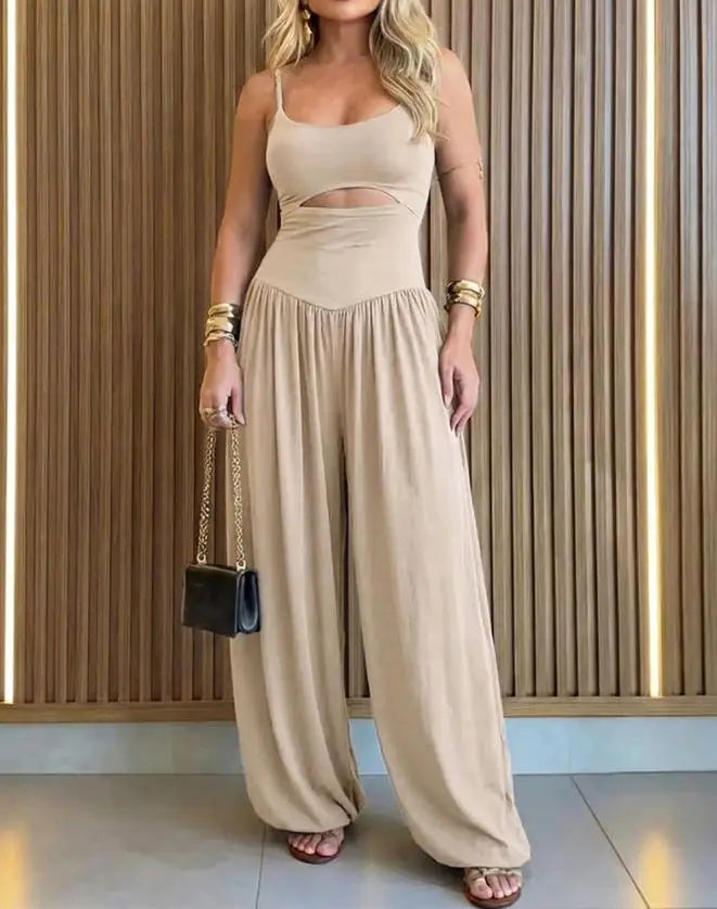 Amaris Sleeveless Cut Out Wide Leg Jumpsuit