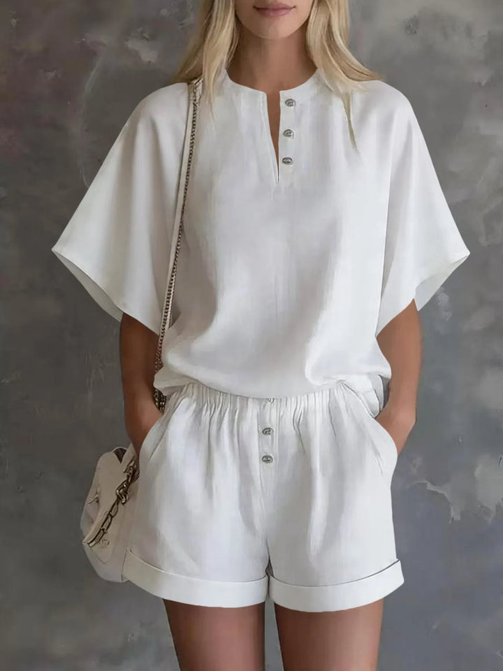 Solenne Short Sleeve Casual Two-Piece Set