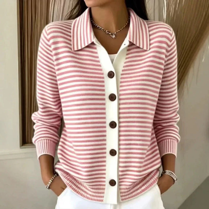 Margot Striped Knit Cardigan