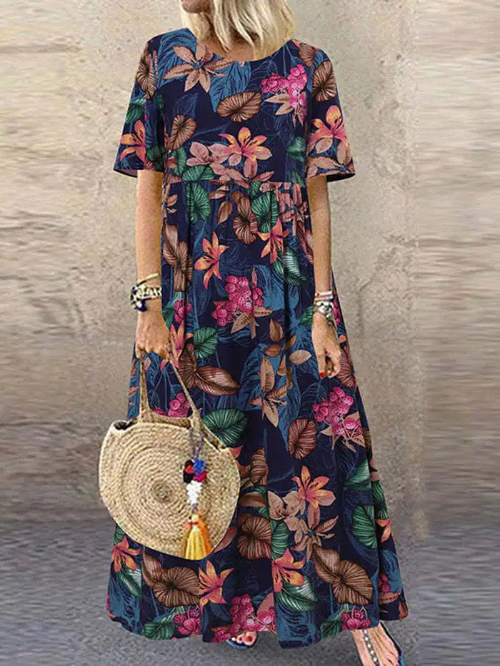 Marigold Vintage Floral Maxi Dress