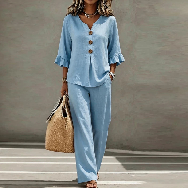 Isabelle Ruffle Sleeve Top and Pants Set
