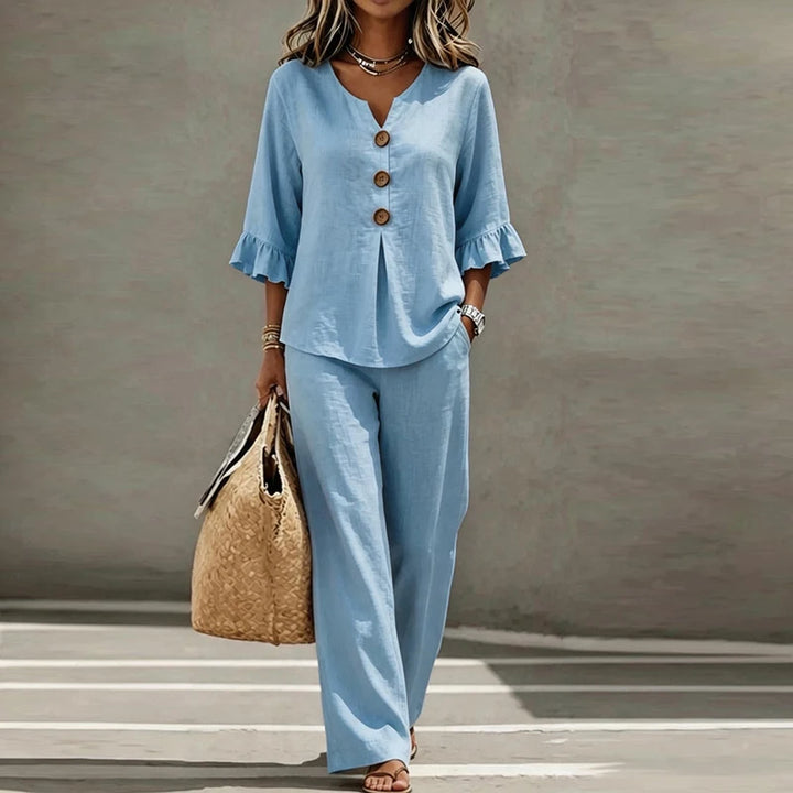 Isabelle Ruffle Sleeve Top and Pants Set