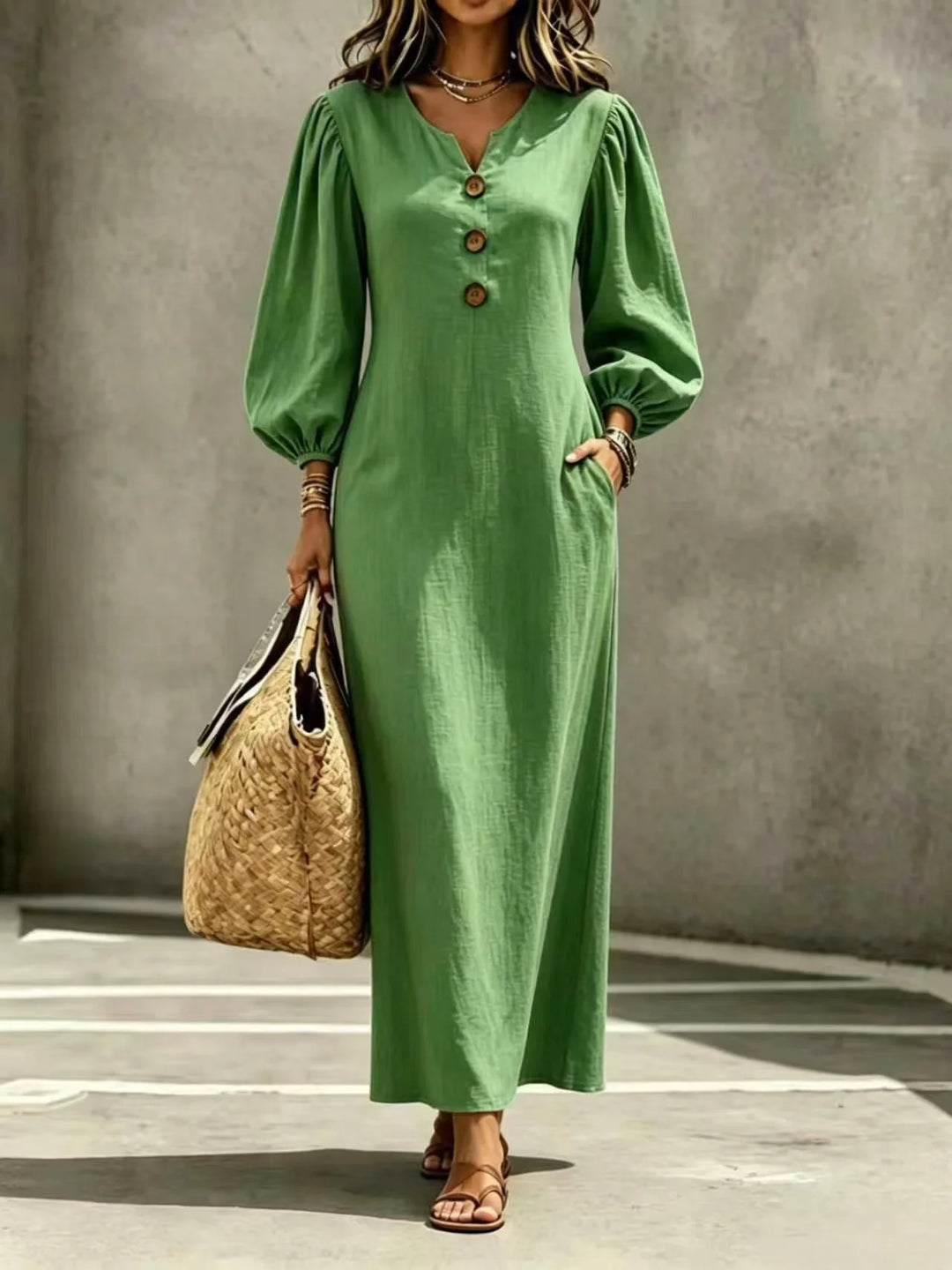 Margot Button Front Maxi Dress