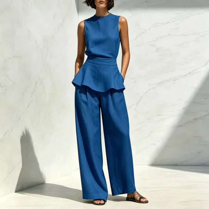 Camila Sleeveless Wide Leg Pants Set