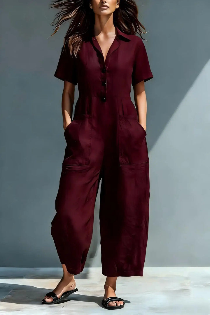 Aveline Elegant Relaxed Wide Leg Jumpsuit