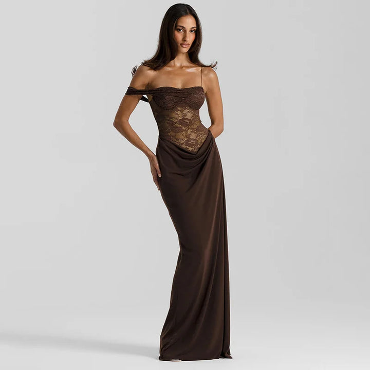 Valencia Lace Evening Gown Maxi Dress