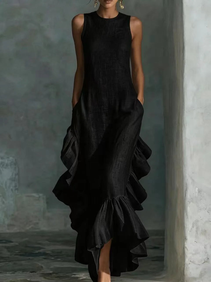 Aya Flowy Ruffle Maxi Dress