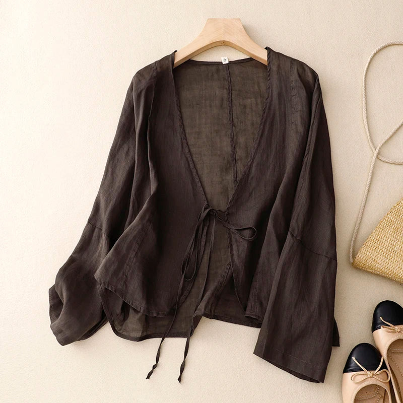 Amelia Cotton Wrap Top