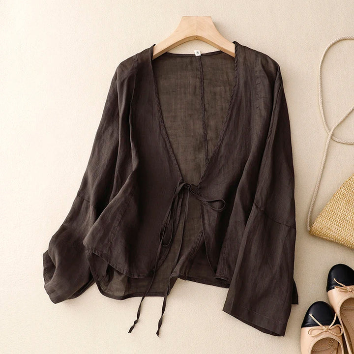Amelia Cotton Wrap Top