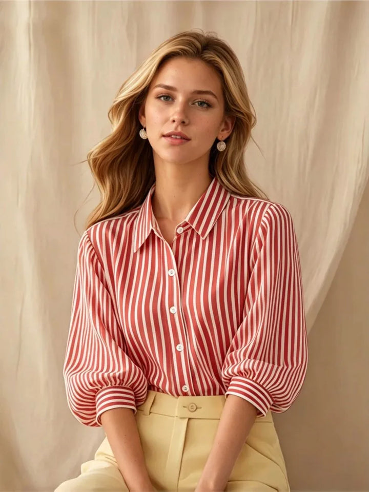 Rosalinda Striped Puff Sleeve Shirt
