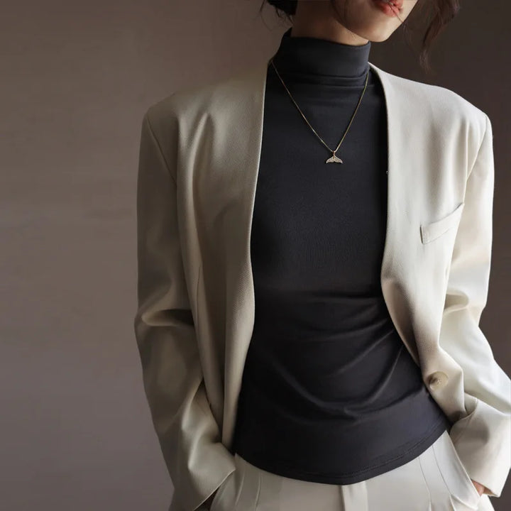 Delia Mock Neck Knit Top