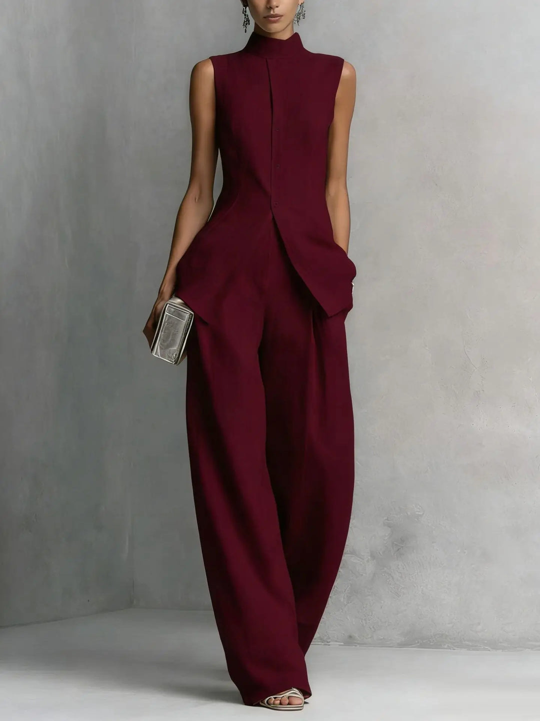Leah Sleeveless Linen Pant Set