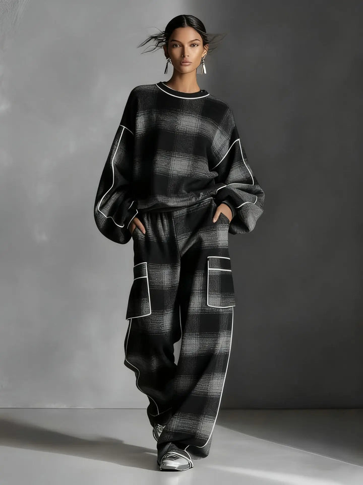 Emmeline Plaid Loose Two-Piece Set