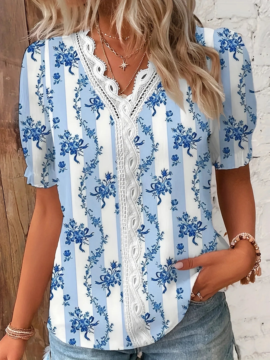 Tracey Floral V Neck Blouse