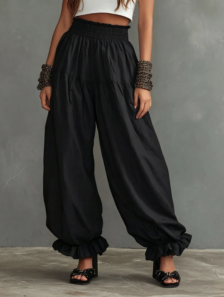 Vienna Elastic Waist Wide Leg Trousers