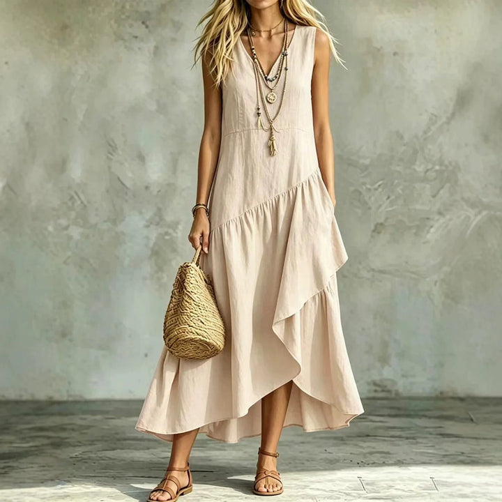 Valentina Sleeveless Ruffle Maxi Dress