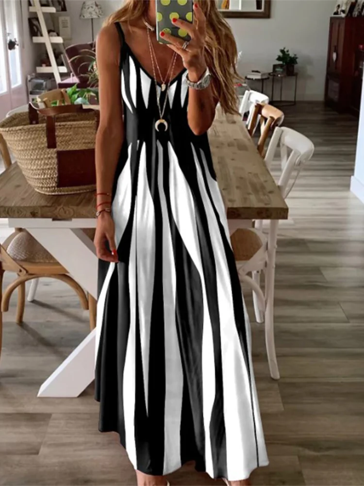 Elma Relaxed Striped Maxi Dress