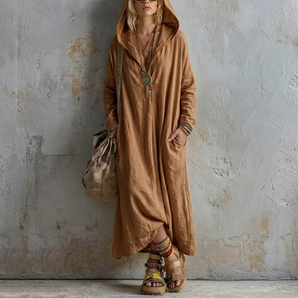 Everly Bohemian Hooded Maxi Dress