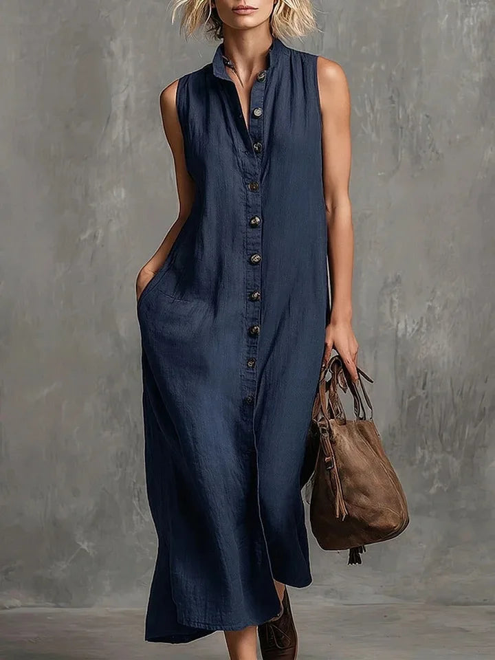 Melanie Relaxed Linen Maxi Dress