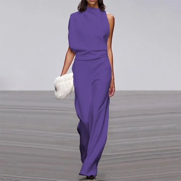 Valentina Draped One-Shoulder Jumpsuit