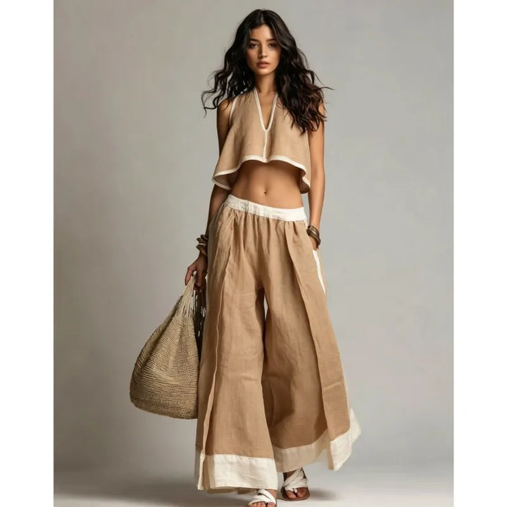 Vessara Wide Leg Two Piece Set