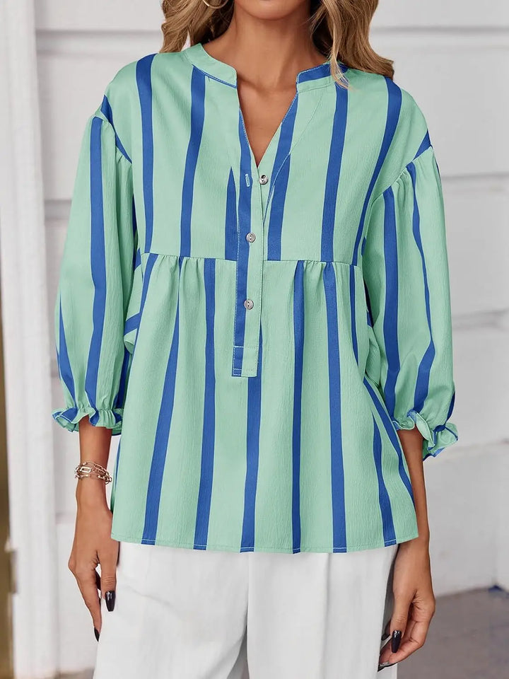 Katelynn Striped Bubble Blouse