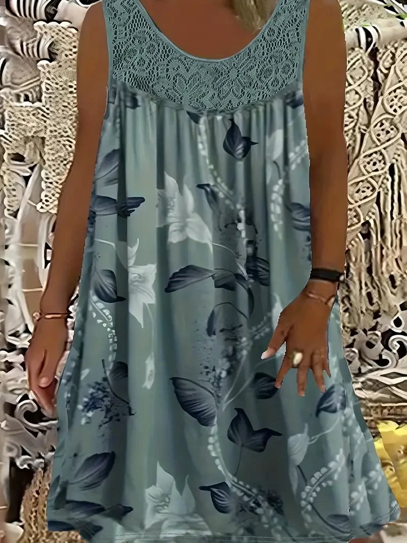 Rose Casual Floral Midi Dress