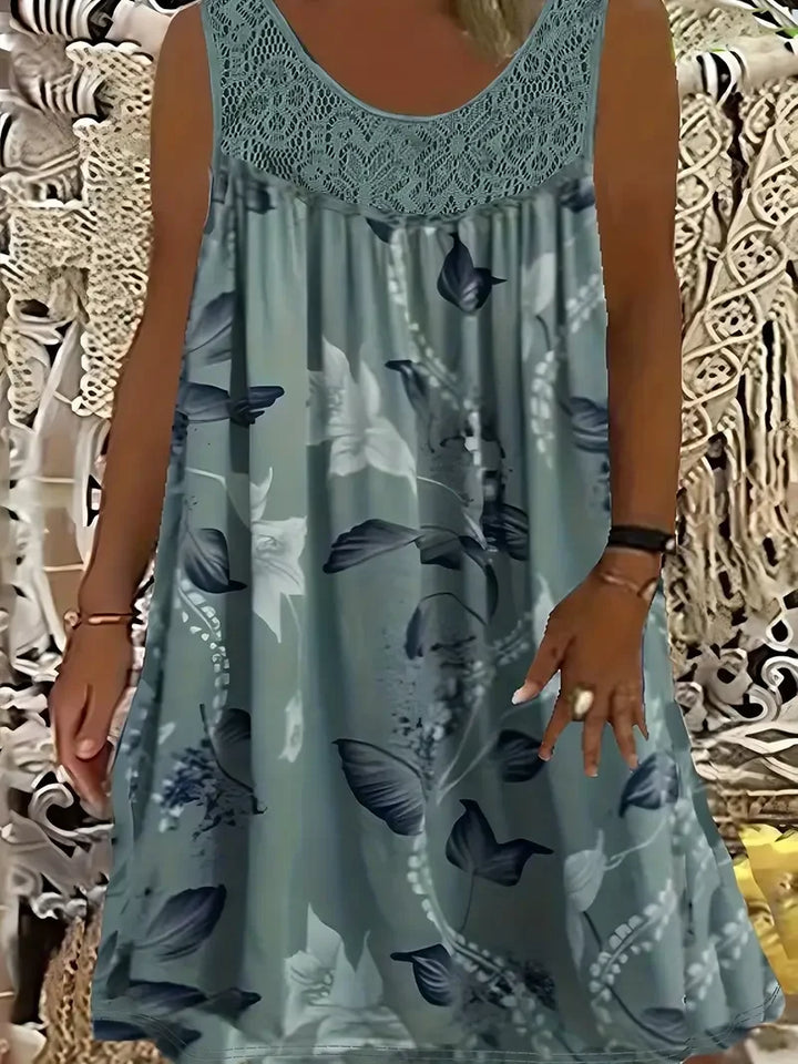 Rose Casual Floral Midi Dress