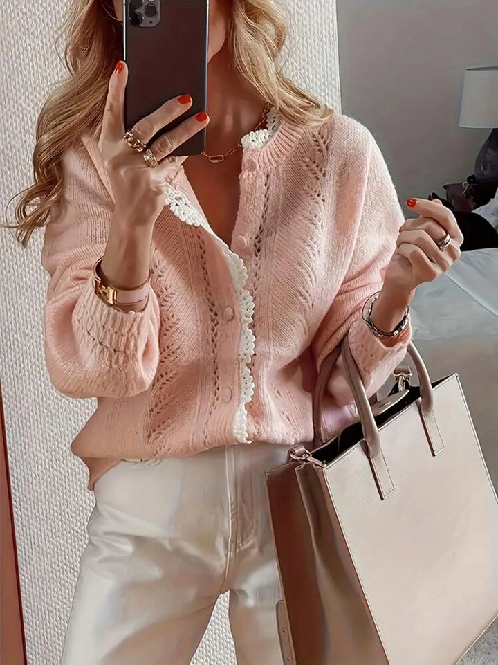 Cecily Button Front Lace Cardigan