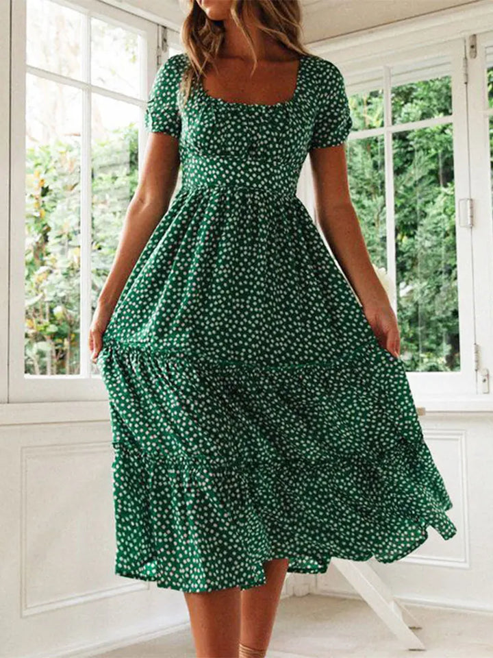 Cressida Floral Puff Sleeve Midi Dress