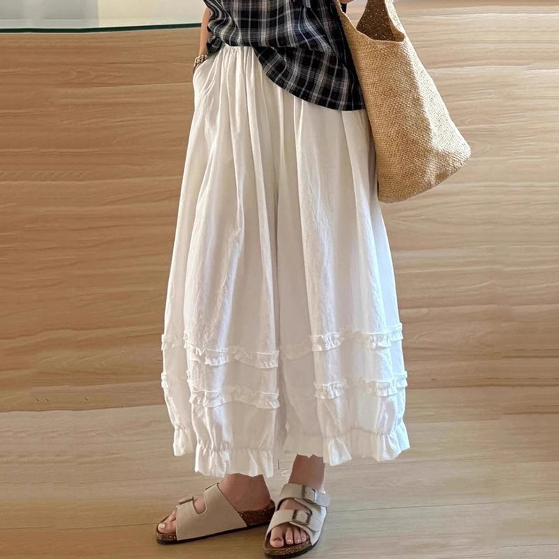 Isobel Lace Trim Wide Leg Trousers