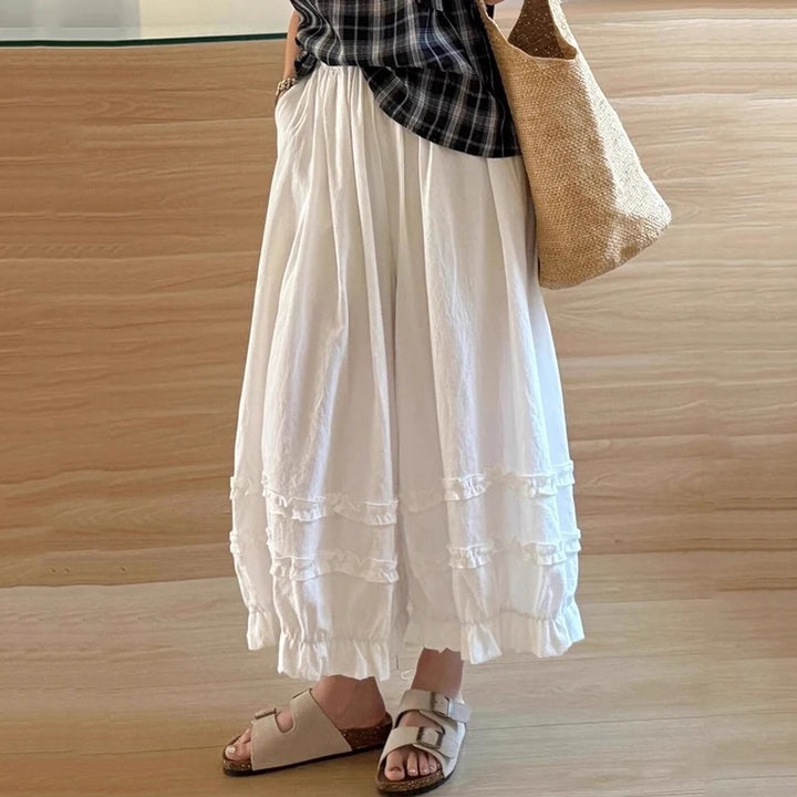 Isobel Lace Trim Wide Leg Trousers