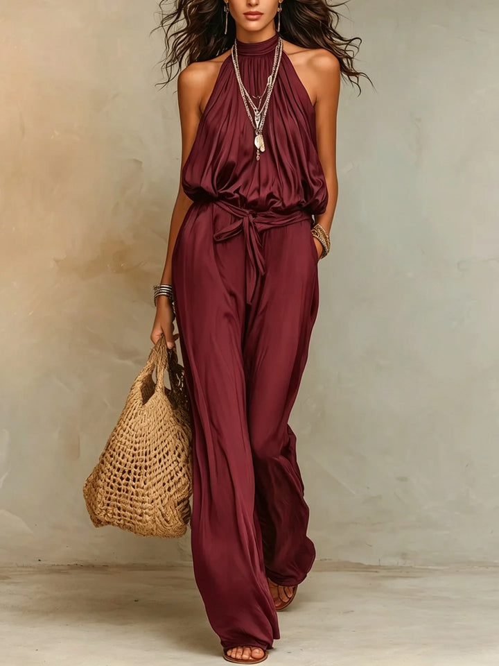 Rhea Halter Wide Leg Jumpsuit
