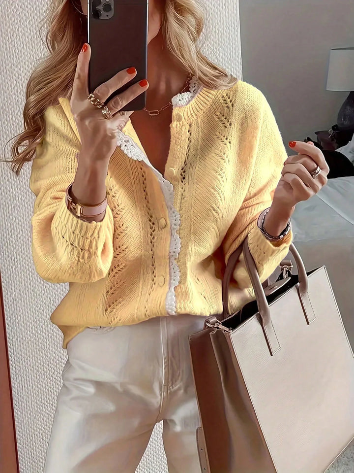 Cecily Button Front Lace Cardigan
