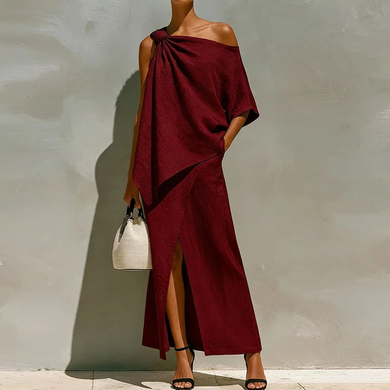 Faye One Shoulder Maxi Skirt Set