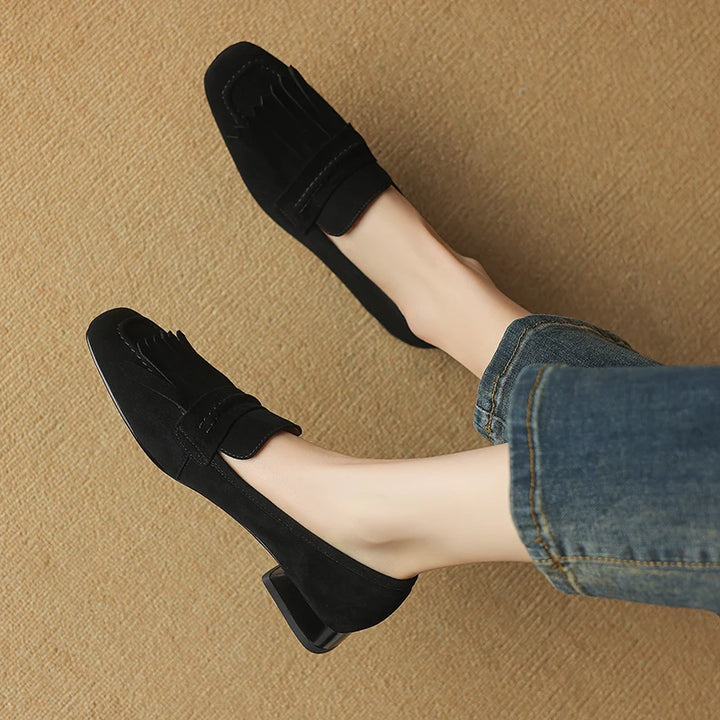 Sabrina Fringe Suede Loafers