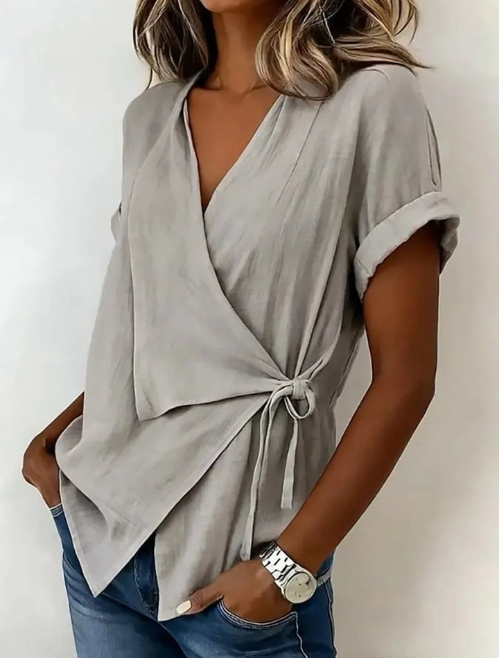 Gisselle Asymmetrical Wrap Blouse