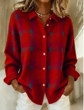 Maren Plaid Knit Cardigan
