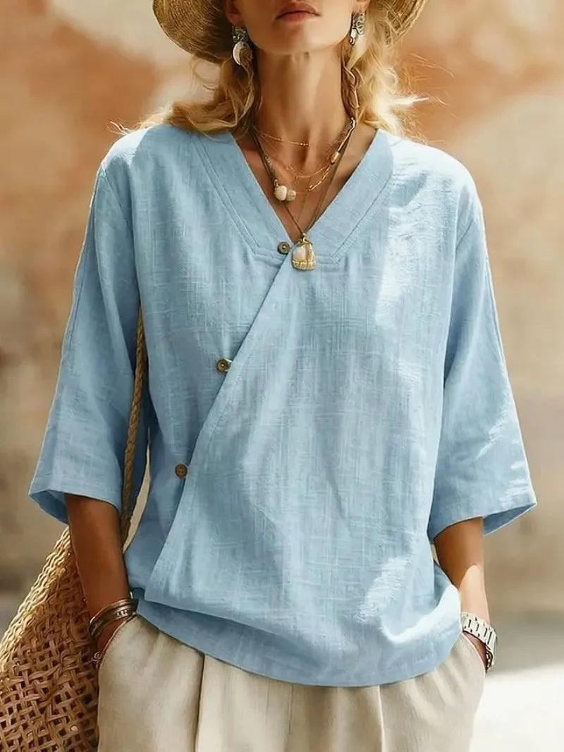 Carla Oversized V Neck Blouse