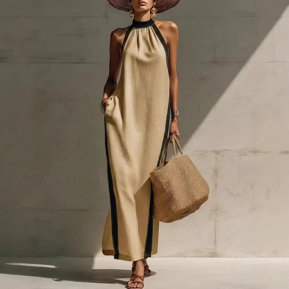 Sienna Casual Halter Maxi Dress