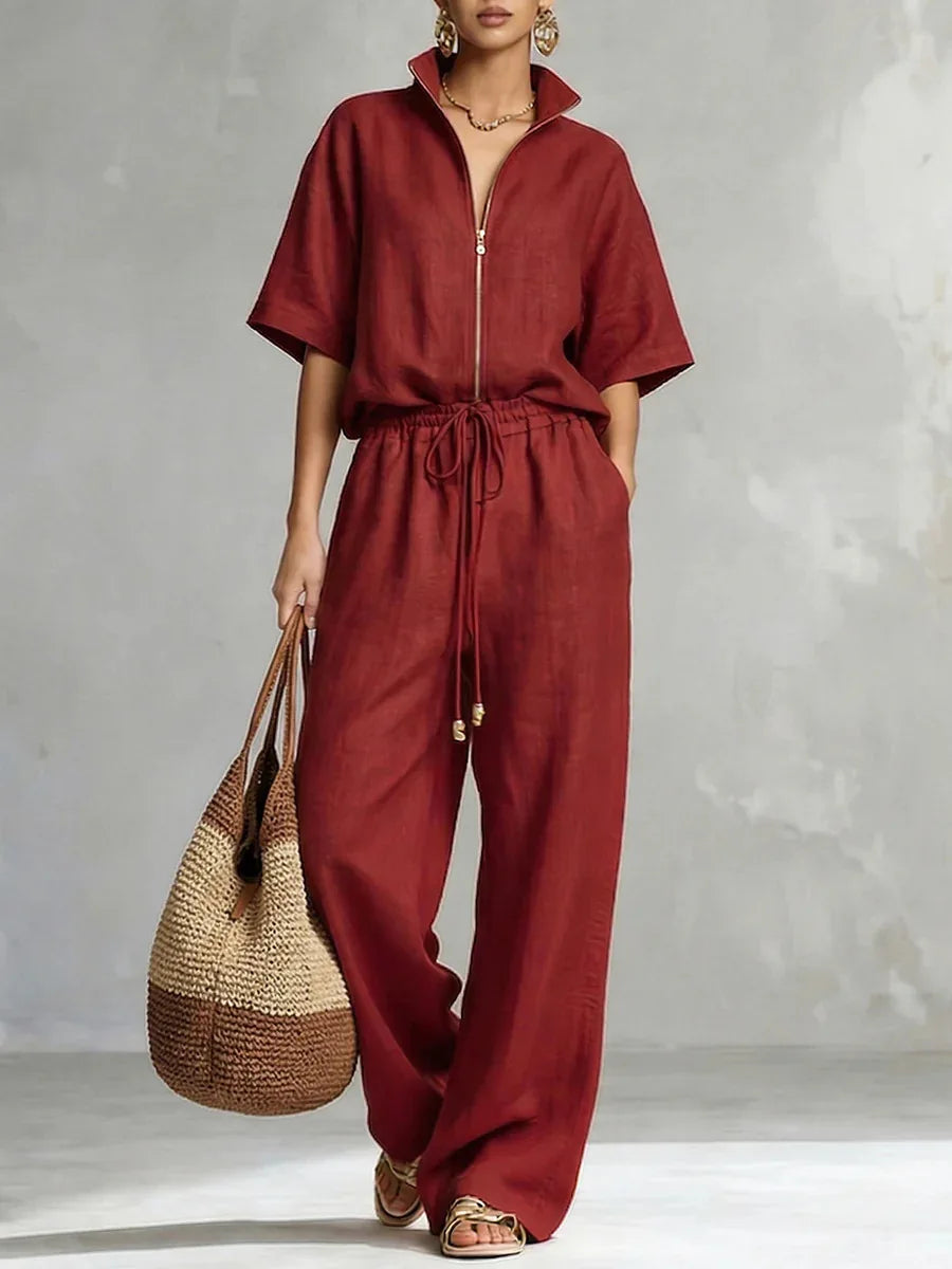 Eliza Zip Front Trouser Matching Set