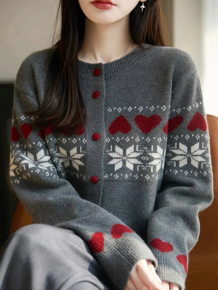 Rosalie Jacquard Knit Cardigan