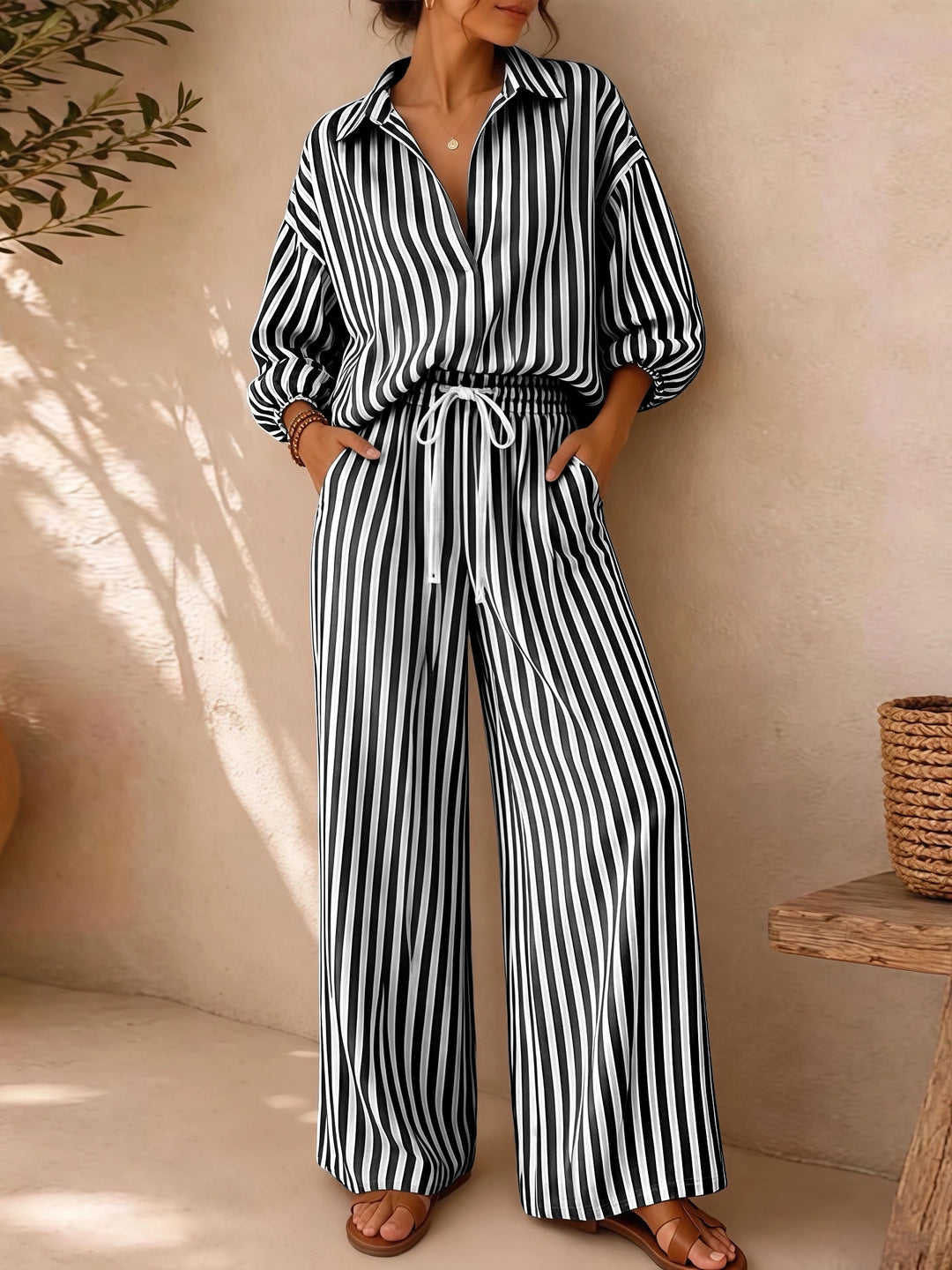Rosalie Striped Two-Piece Set