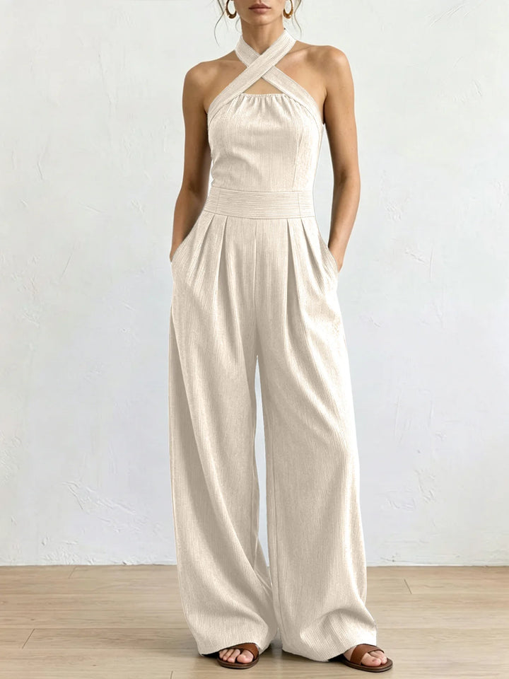 Valeria Halter Wide Leg Jumpsuit