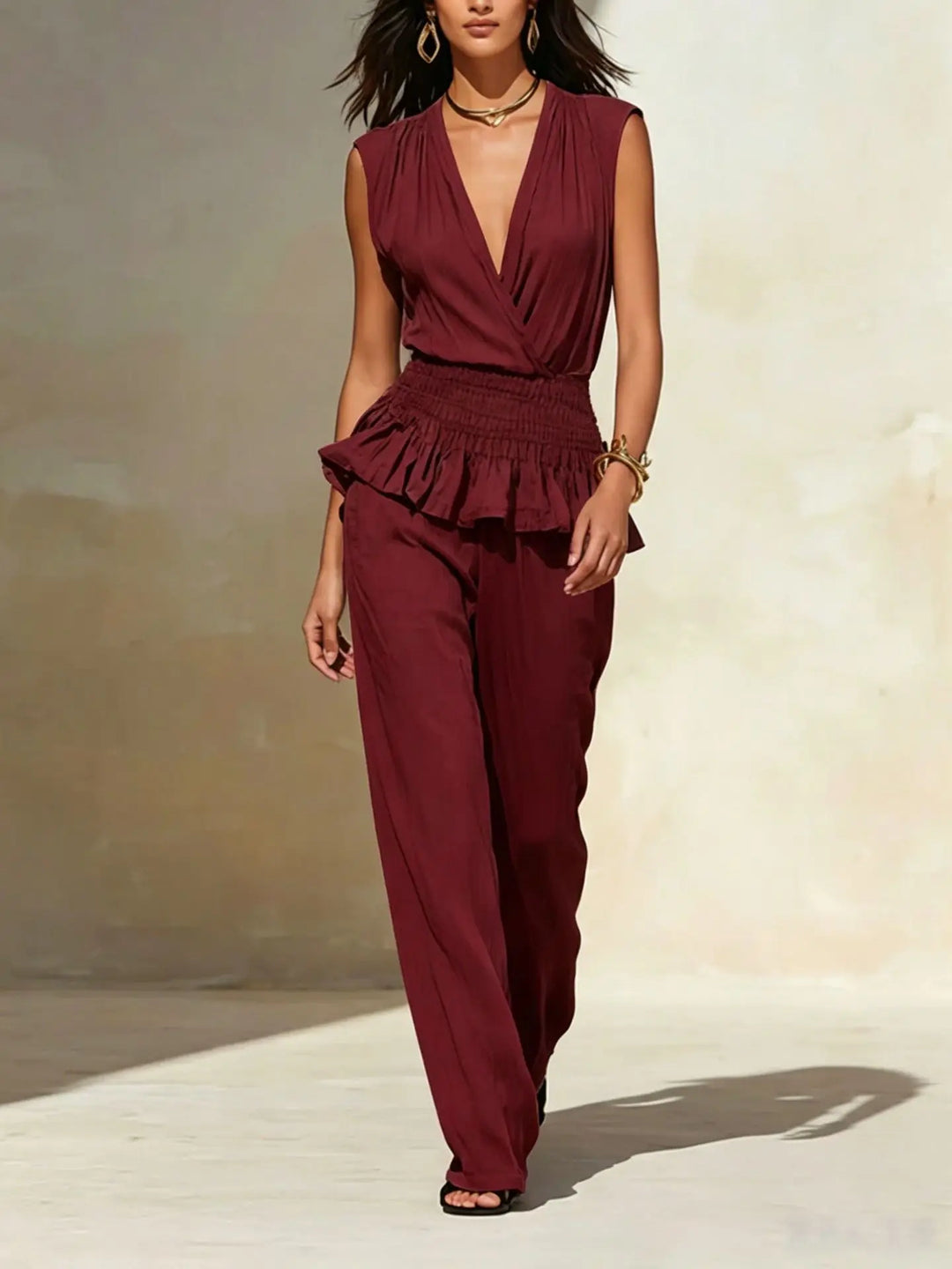 Aira Ruffle Peplum Jumpsuit