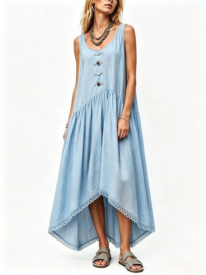 Taylor Flowy Asymmetrical Midi Dress
